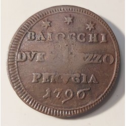 PERUGIA STATO PONTIFICIO  PIO VI BAIOCCHI DUE E MEZZO 1796